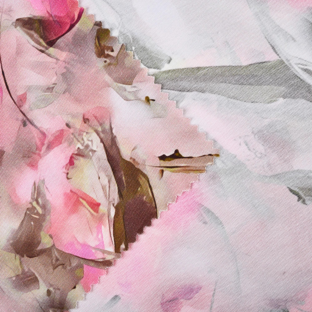 Hot sale digital Floral print 100% viscose rayon challis fabric floral printed for dress