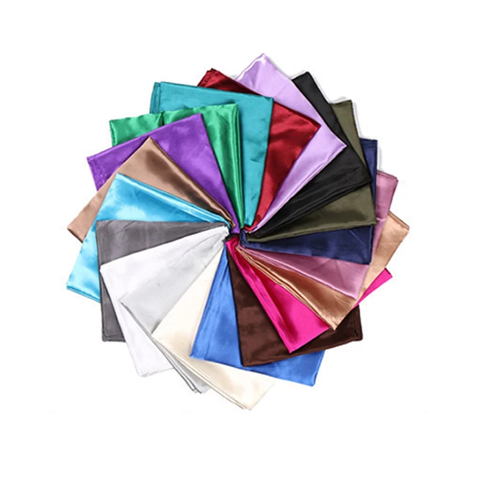 Wholesale Luxury Plain Printing 90x90 Square Stain Autumn Hair Wrap Women Custom Silk Satin Edge Scarf for Hair