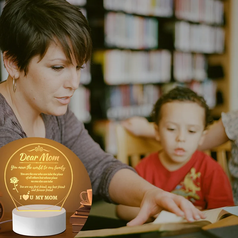 New Acrylic LED Lamp Message Note Board Erasable Acrylic Night Light Blank For Birthday Children Gift