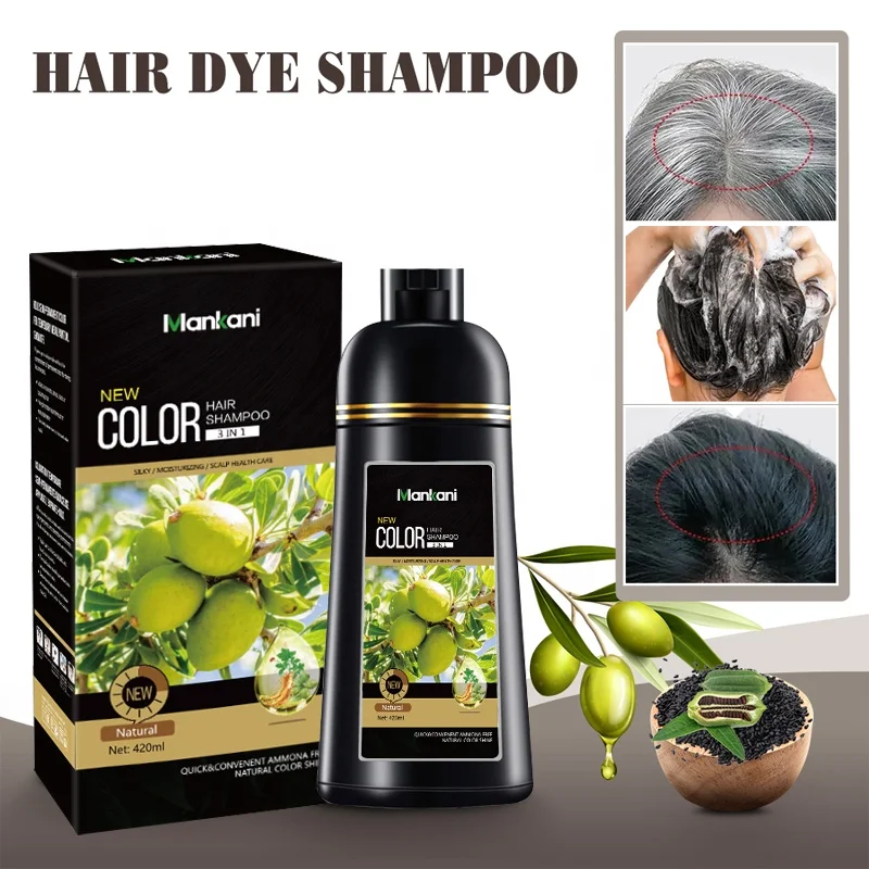 Private Label hair coloring shampoo natural Brown Color Black Permanent Herbal Hair Dye Shampoo