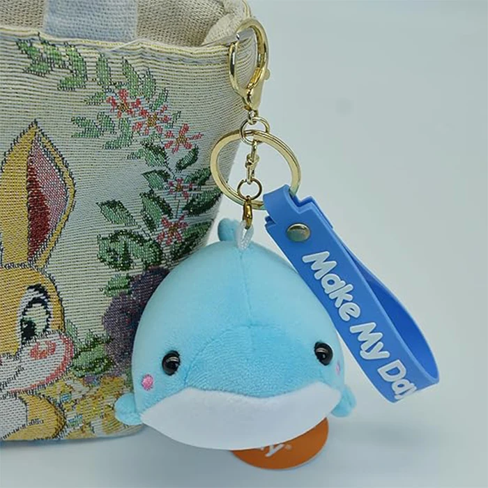 Y350 Cute Plush Keychain Cartoon Animal Toy Backpack Decoration Accessories Pendant for kids schoolbag Plush Dolphin Keychain