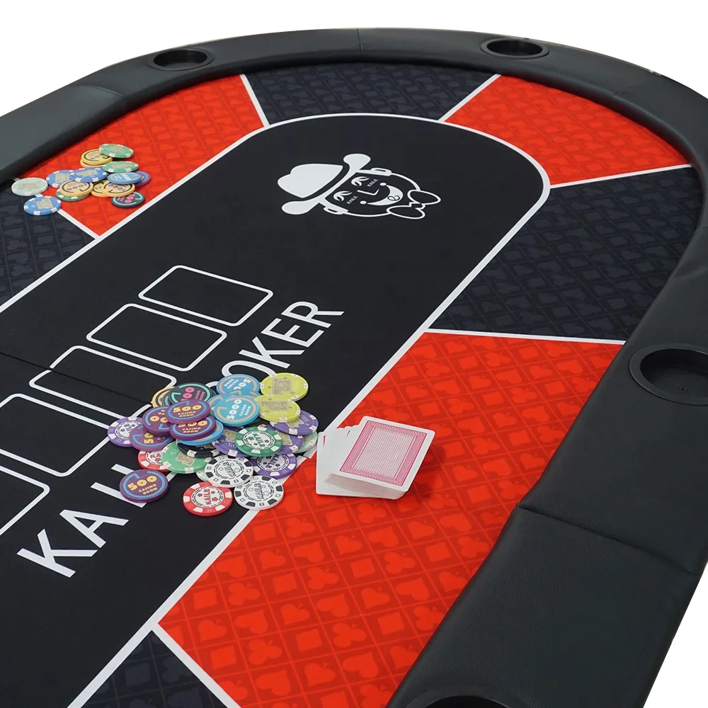 professional custom foldable poker table 200*100cm casino quality 10 players oval mesa with cup holder for blackjack gambling