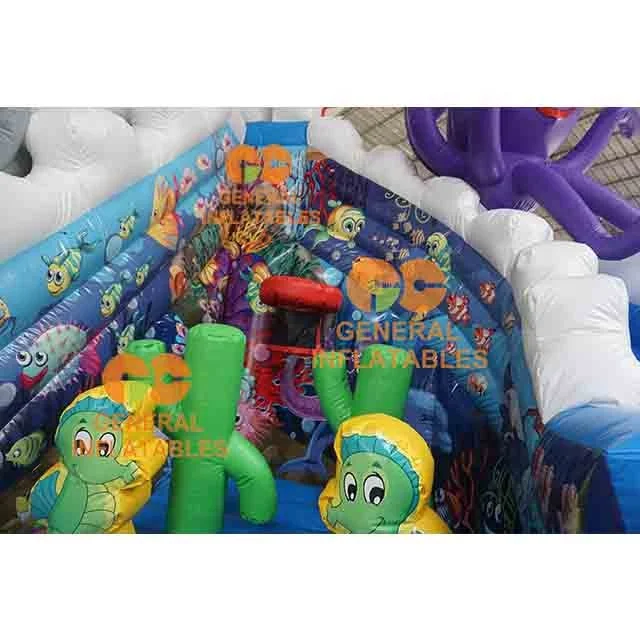 commercial inflatable under the sea slide ocean shark octopus bouncer  rental by General Inflatables