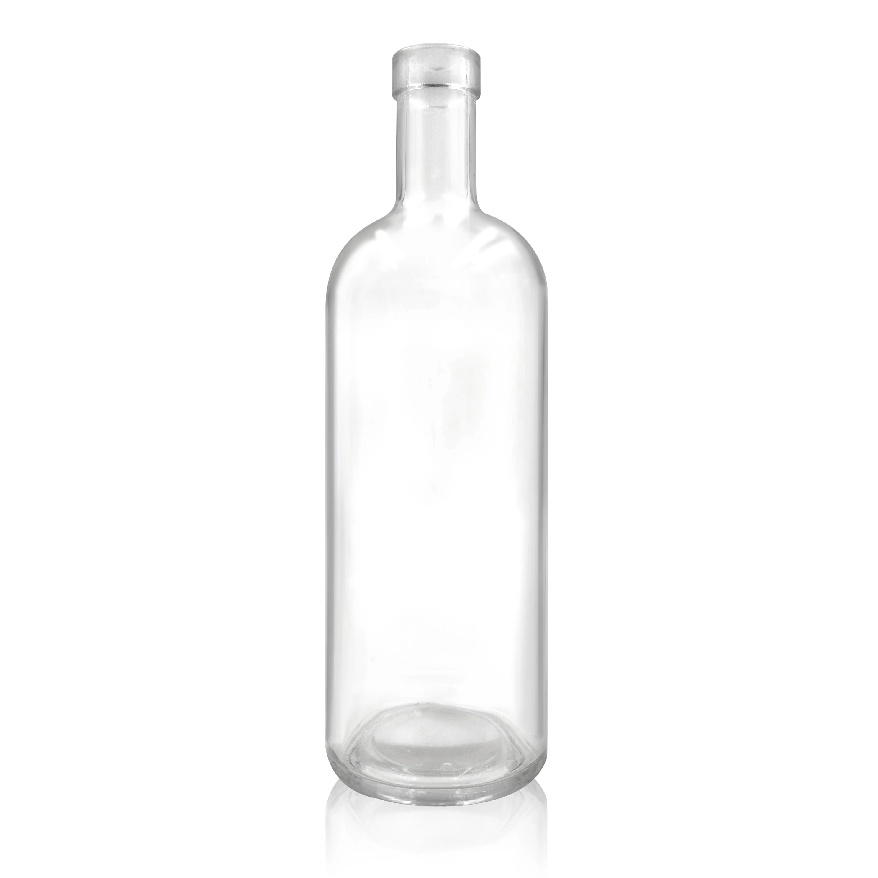
Wholesale Round Clear Frosted Packing Empty Black Color Vodka Rum Glass Bottles for Whiskey Liquor Gin 