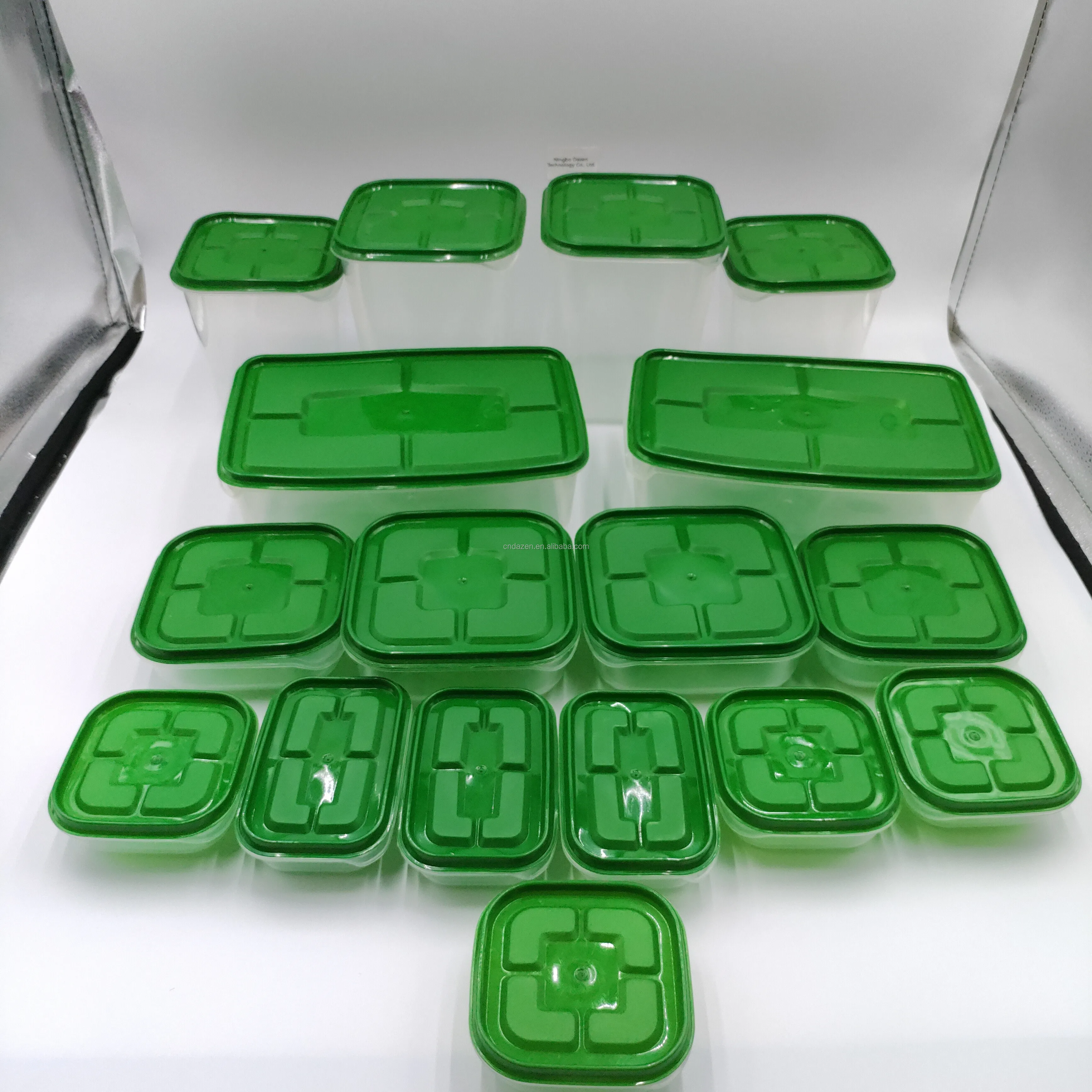 Hot Selling 17-Piece Set Plastic Crisper Fruit Storage Box Transparent with Lid Sealed for Refrigerator