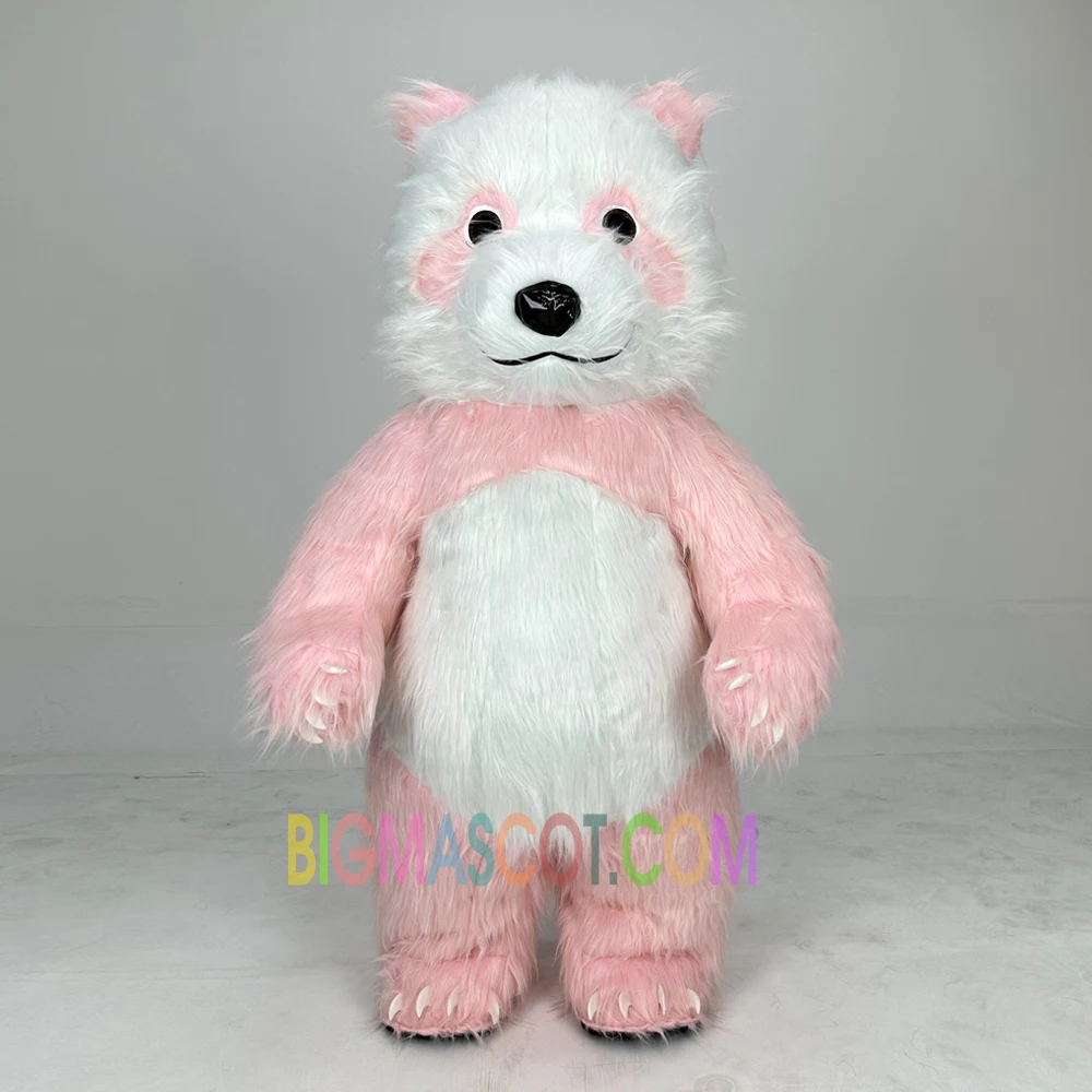Hot Selling Unisex Adult Halloween Carnival Pink Panda Costume Inflatable Mascot for Stage Performance for Advertising