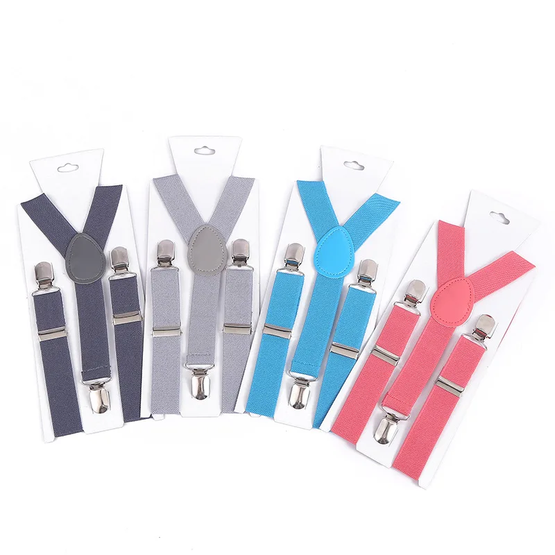 REWIN 3 Metal Clips Y Back Style Adjustable Elastic Kids Suspenders for Boys and Girls
