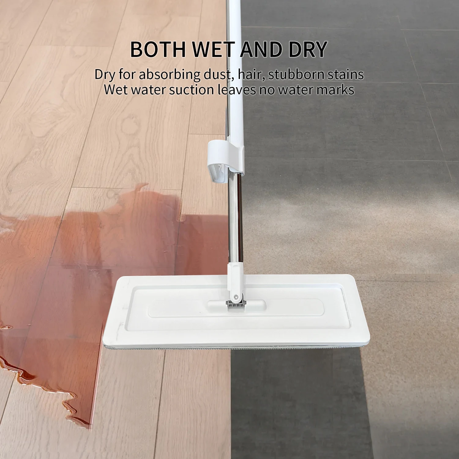 Flat Mop New Microfiber Wet and Dry 360 Flat Self Squeezed  Mop Home Floor Cleaning Two Mop Cloth Microfibre Fabric