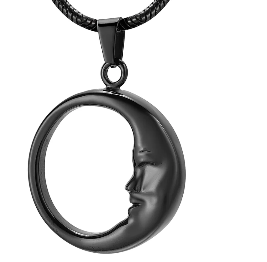 Urns For Ashes Crescent Moon Cremation Ashes Pendant Stainless Steel Memorial Urn Pendant Necklace For Unisex Cremation Jewelry