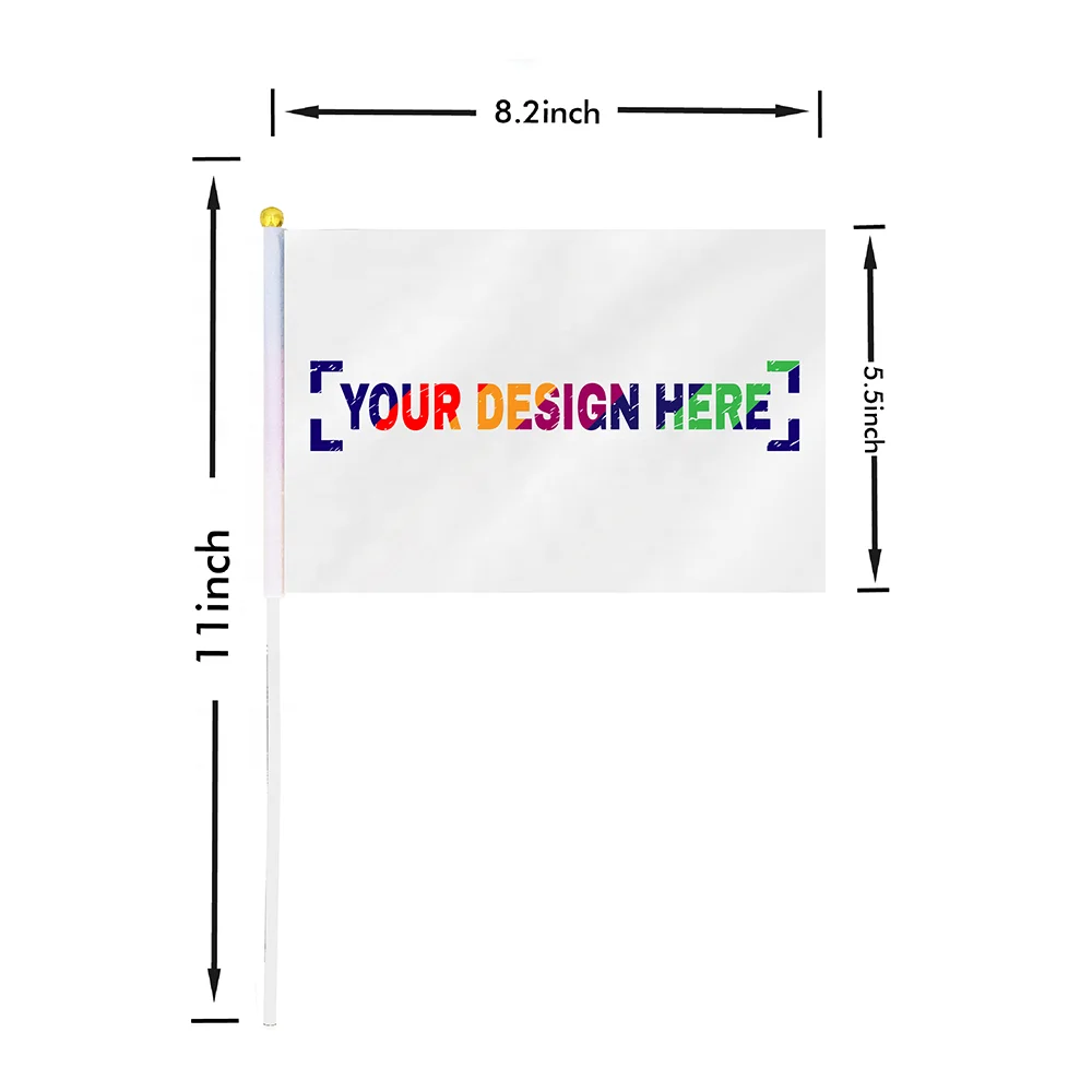 Wholesale Russia Hand Held Flags Hand Flag Decoration Polyester EURO CUP Russian Russia Stick Flags