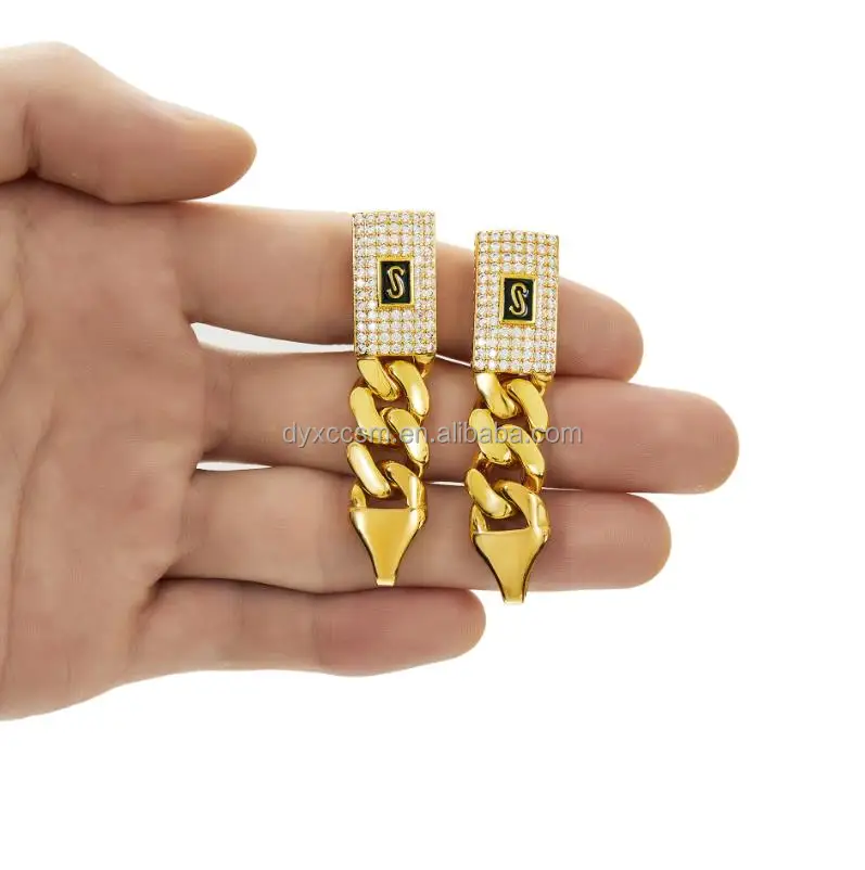 USA trendy anklet bracelet Necklace14k Gold jewelry Cuban Link Chain Gold Cuban Miami Chain 6mm -14mm Monaco Chain unisex