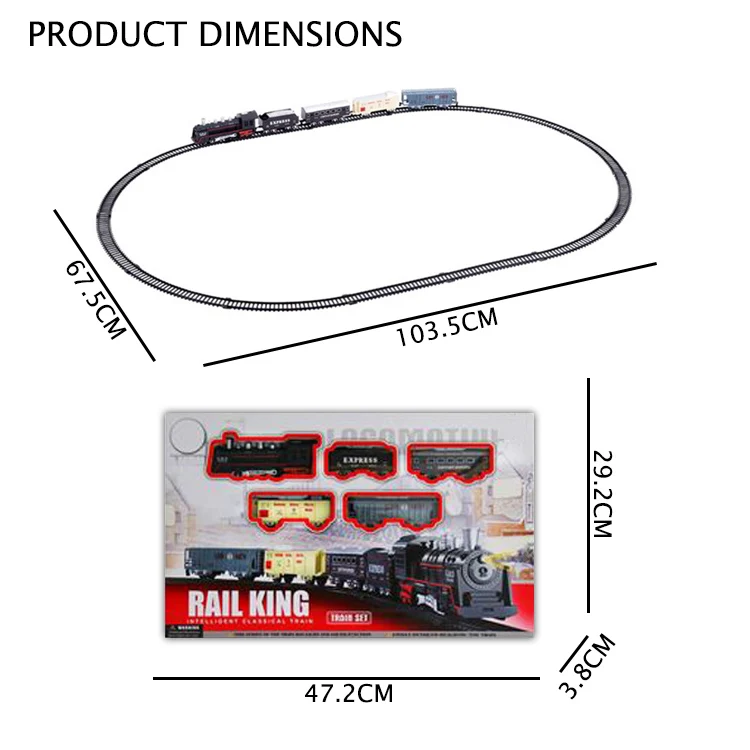 Music Light Christmas Railway Train Toy Electric Classical Toy Train Set Kids Slot Toys