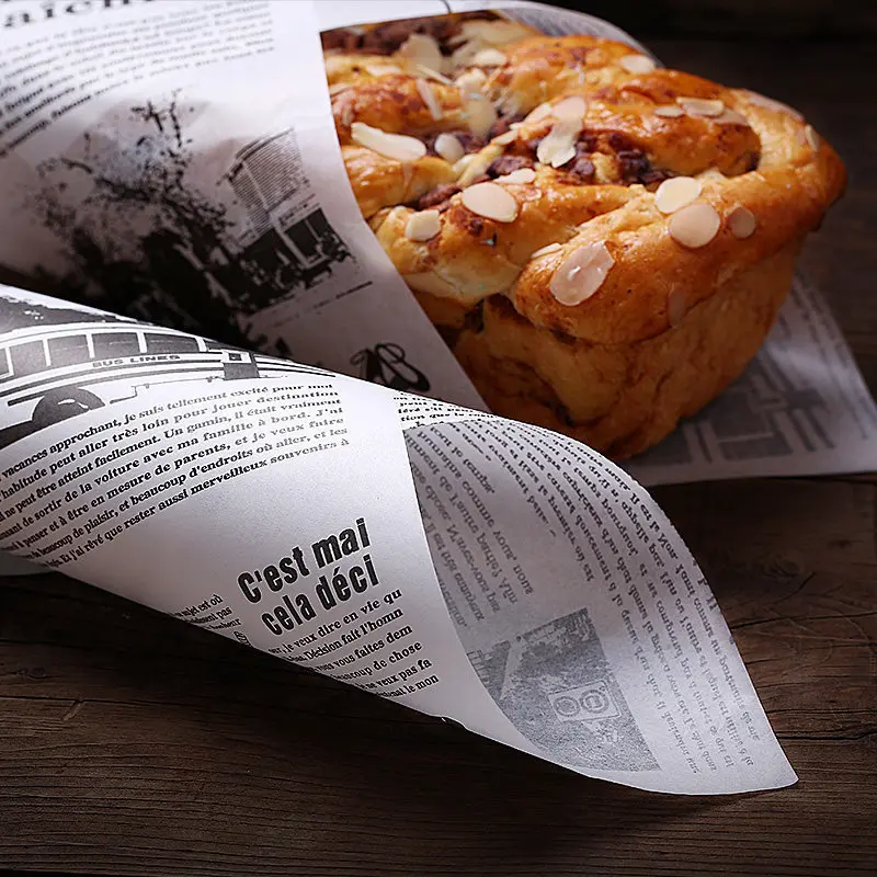 custom logo oily hot food grade wrapping paper greaseproof paper food wrapping paper for burger