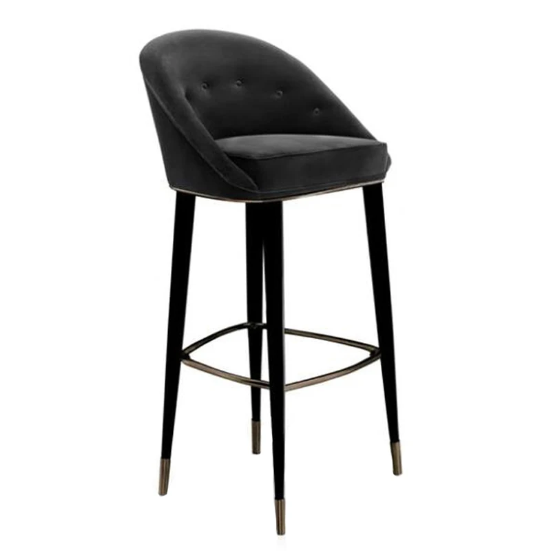 Furnistyle Villa Luxury Style Classic Design Genuine Leather Bar Stools