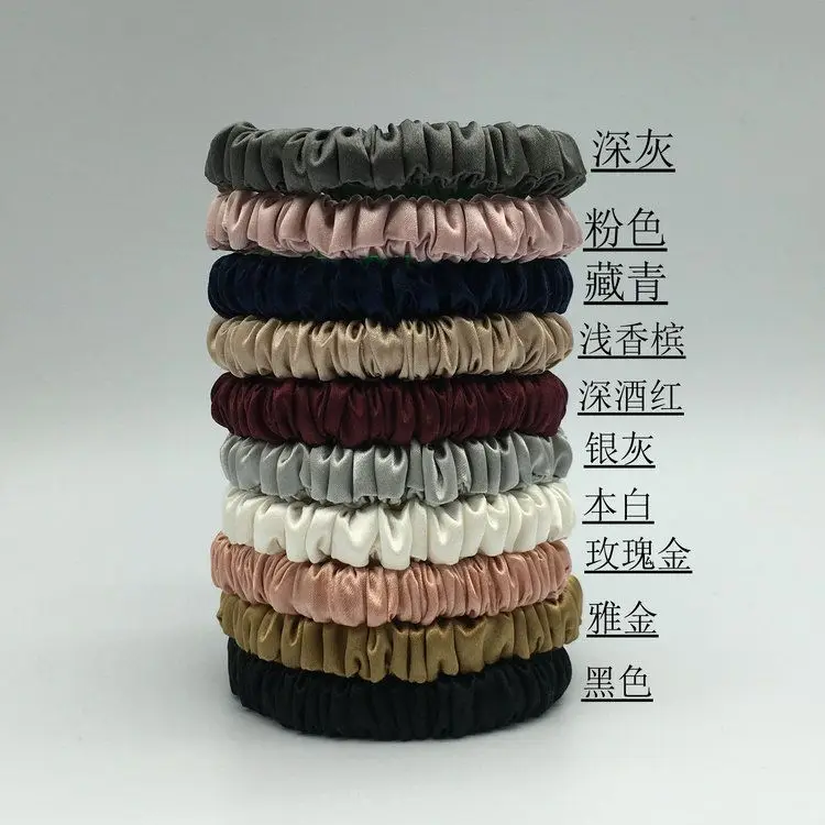 Резинки для волос с логотипом на заказ для держателя конского хвоста 100% 19 Момми шелковые резинки и наволочка в подарочной коробке