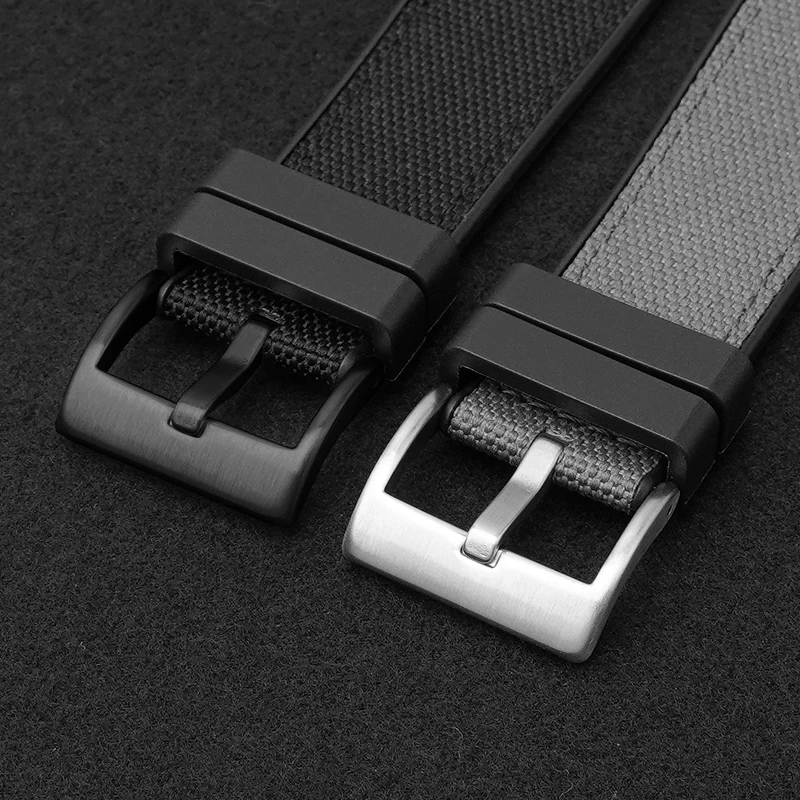 22mm 24mm Quick Release Sailcloth Watch Bracelet Strap for Huawei GT4 Series Nylon Canvas Fabric Rubber Hybrid Watch Bands