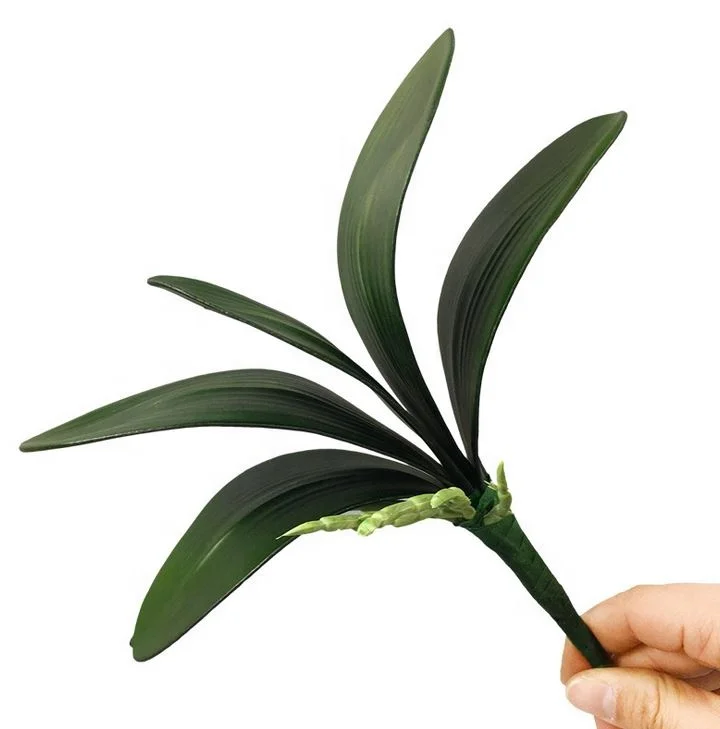 Flower arrangement real touch leaves artificial plant latex orchid flower  phalaenopsis leaves