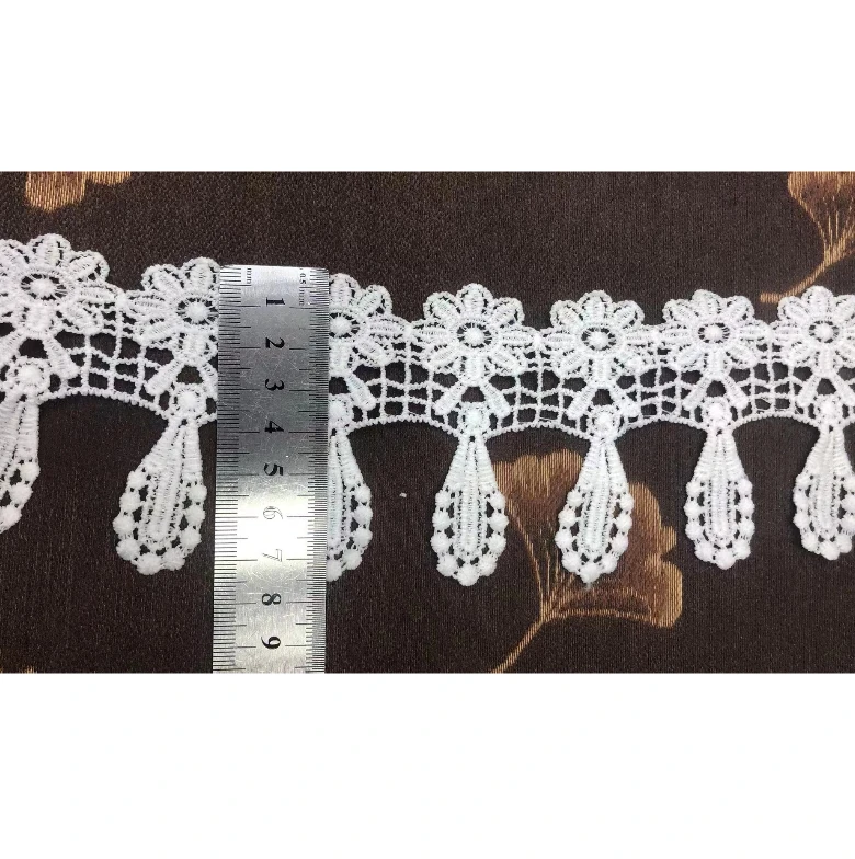 2023 New Design flower  Embroidery  Lace fringe lace for  Table Cloth Table cover