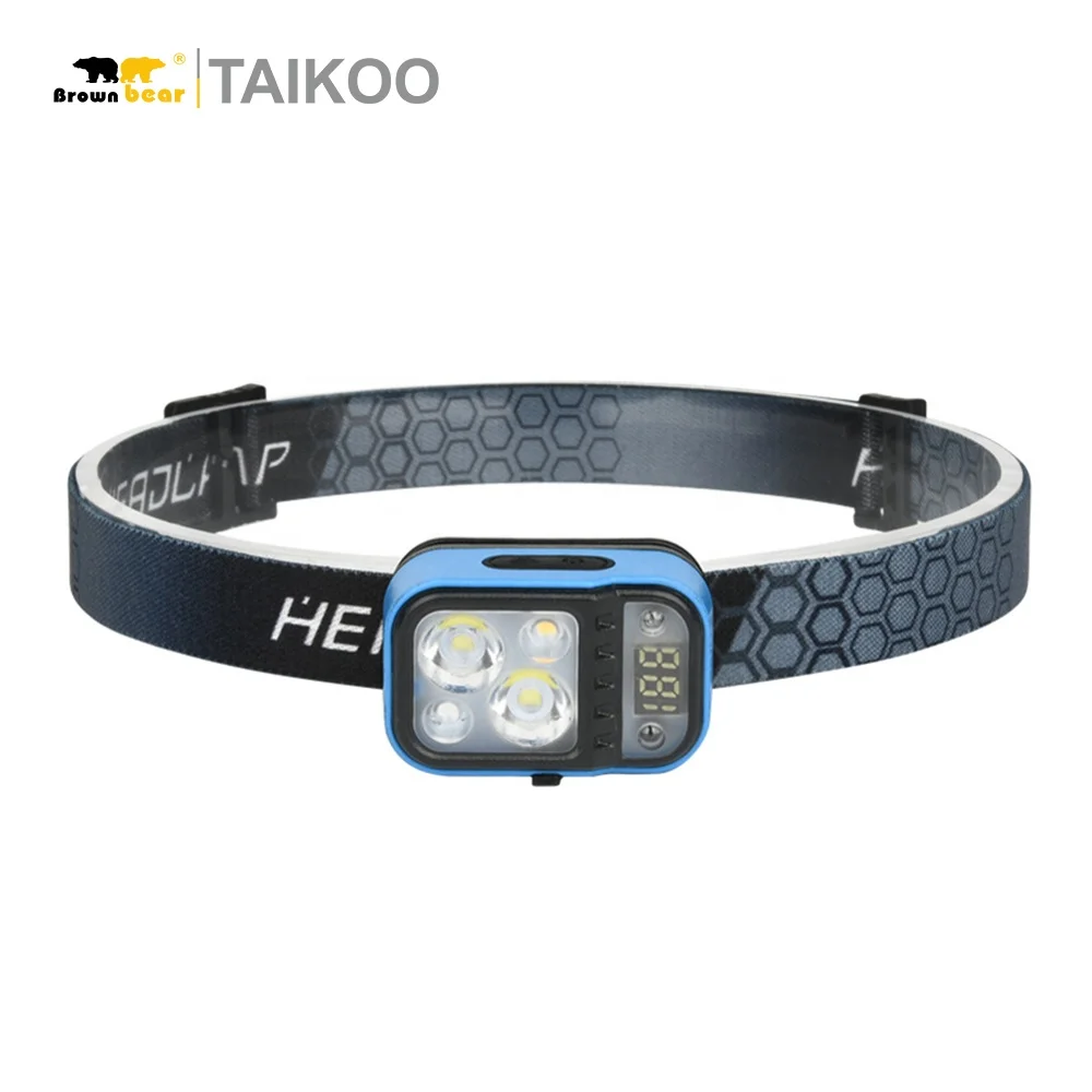 4 Modes Camping Headlamp USB  Outdoor  Sensor Headlamp high lumens COB LED  White Red Light Rechargeable Emergency Headlight