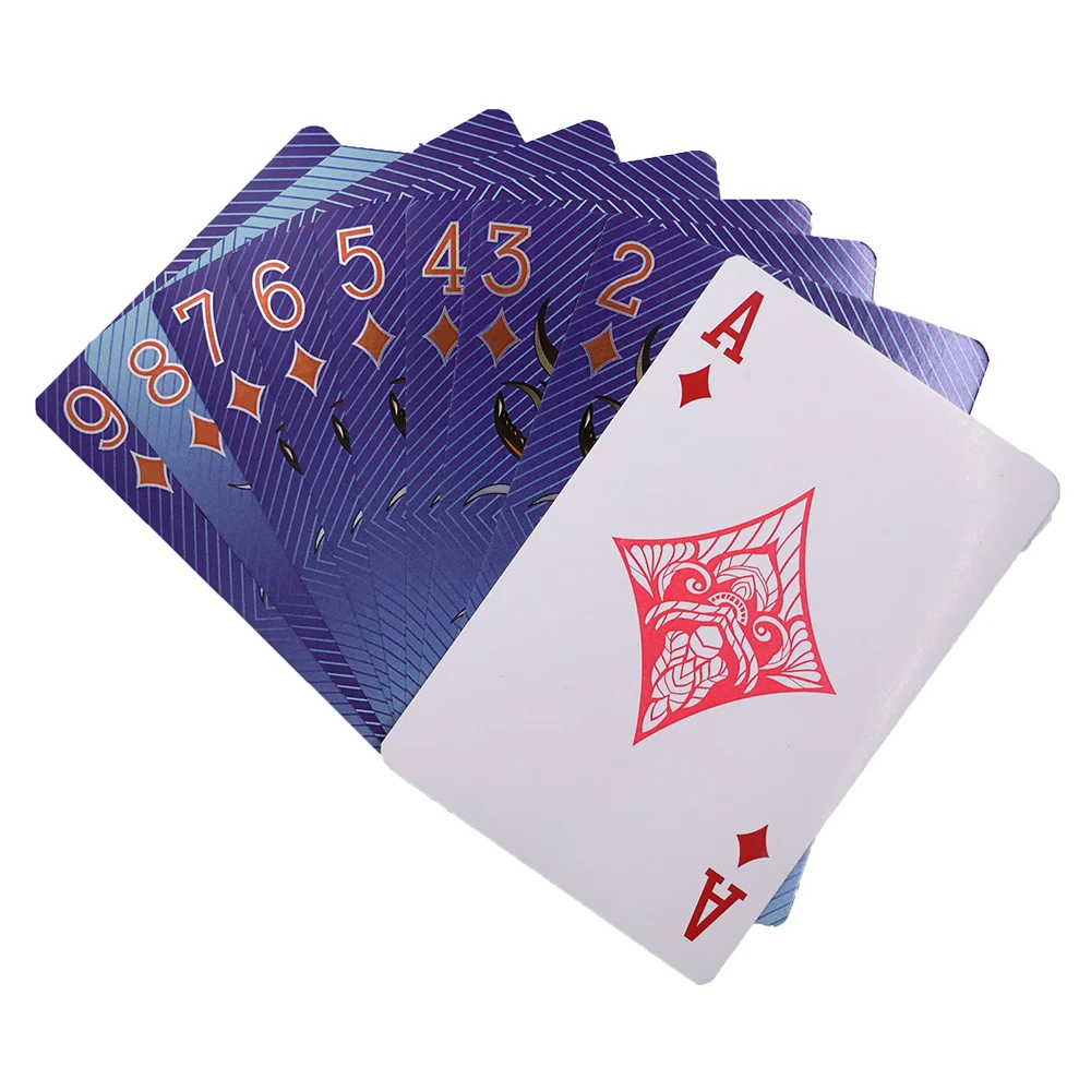 Design Unique Double-Sided Printing luxury marked logo black waterproof plastic magic gold playing cards