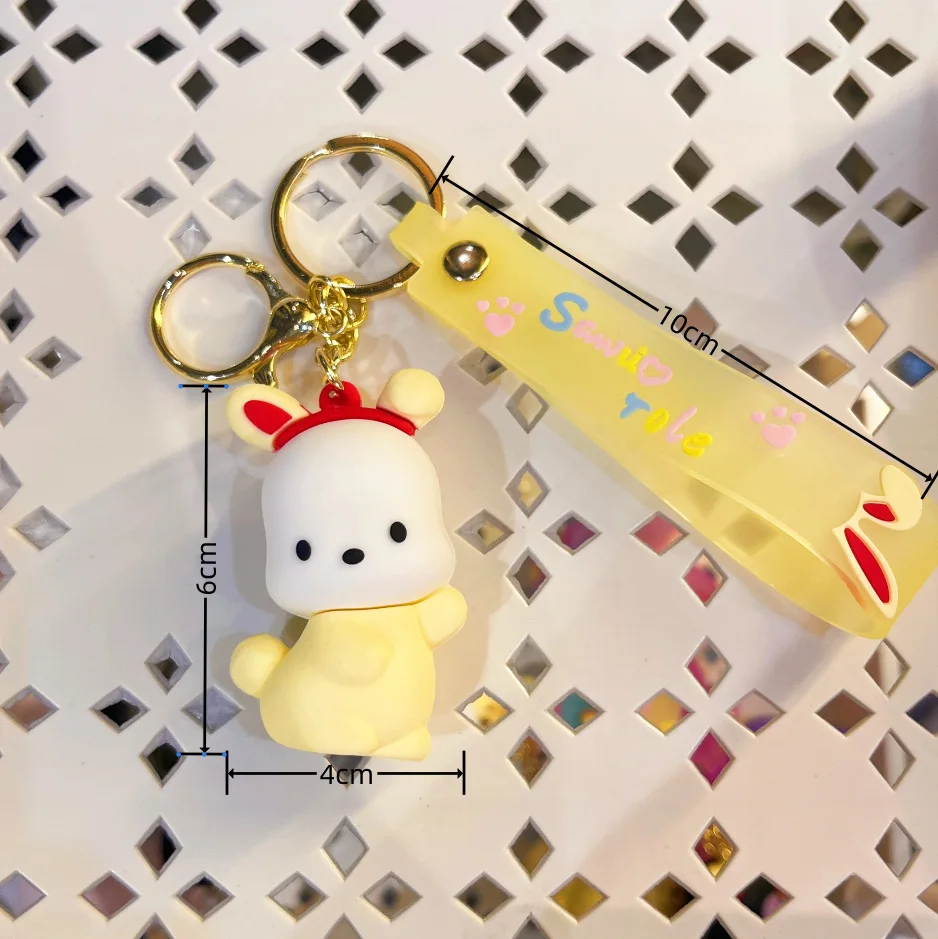 New Easter Gifts Kawaii Anime Bunny Keychain Anime Kitty Melody Kuromi Become Rabbit Bag Pendant Easter Toy Pvc Keychain