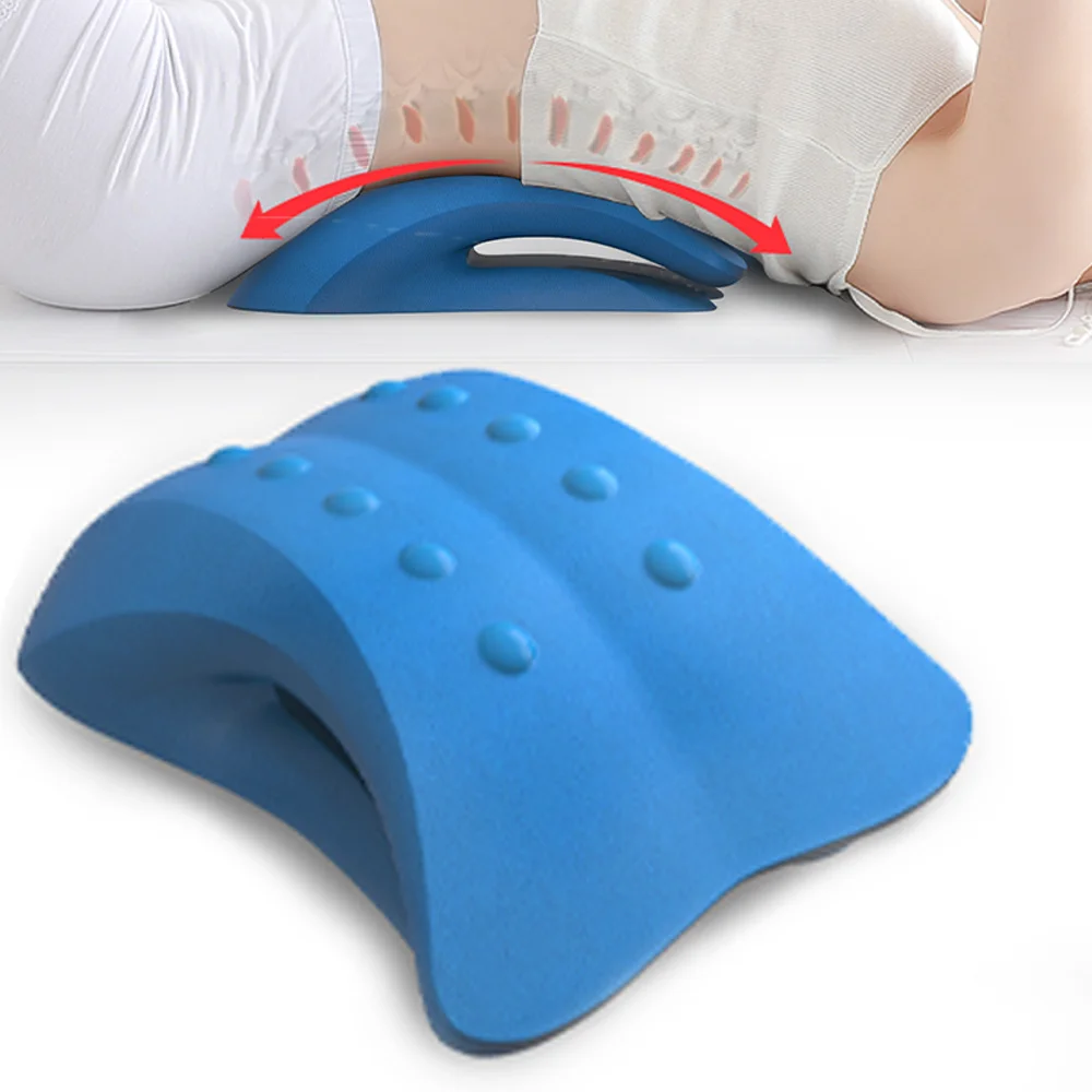 PU Foam Back Support Cushion Posture Corrector Lumbar Back Stretcher Neck Rest Cervical Traction Pillow