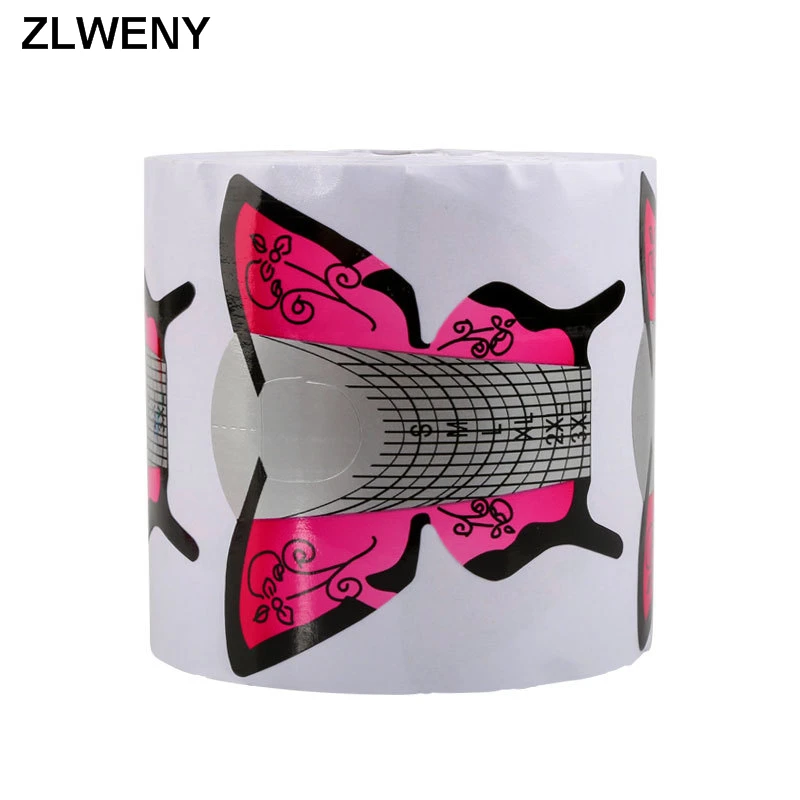  ZLWENY Crystal Beauty 500 шт. OEM форма для наращивания ногтей производство алюминия акриловый УФ-гель Бабочка Форма