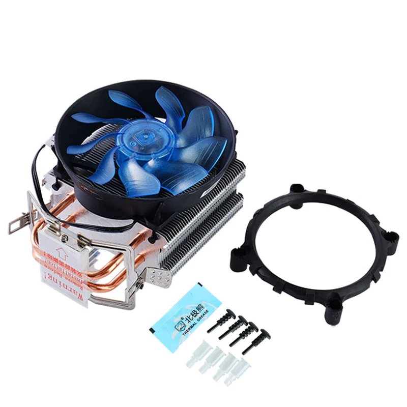 Drop Shipping Heat Sink Cpu Cooler with Two Heat Pipes Argb Cooling Fan Box Computer Case Copper & Aluminum Heatpipe 1 Pcs 120mm