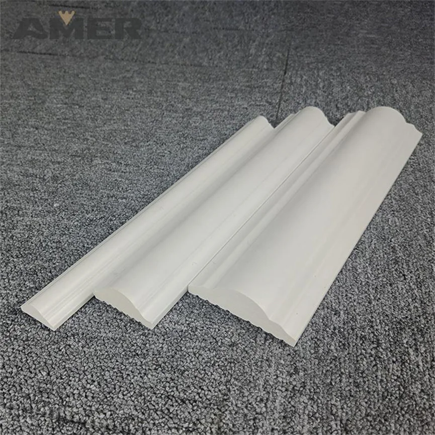 AMER Quick Install Waterproof Decorative Plastic Foam PS Cornice Skirting Base Board ps skirting