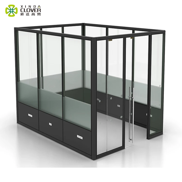 BIFMA certified Xinda Clover aluminum profile office cubicles glass partition wall prices