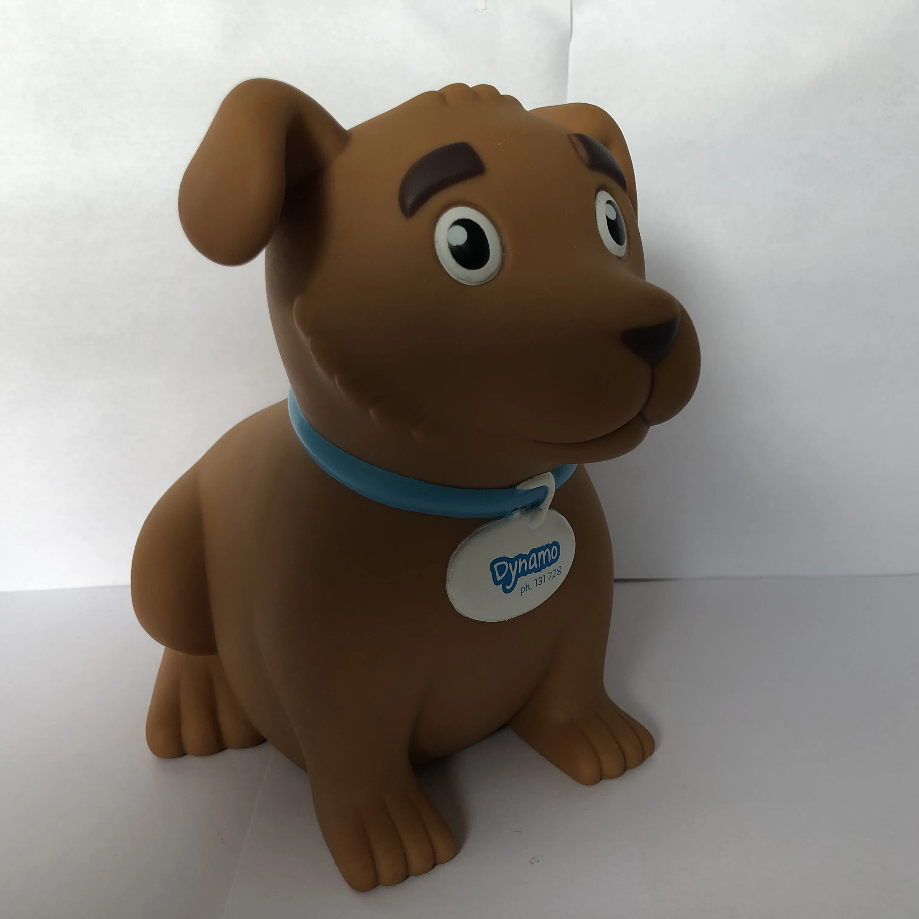dog shaped plastic piggy bank