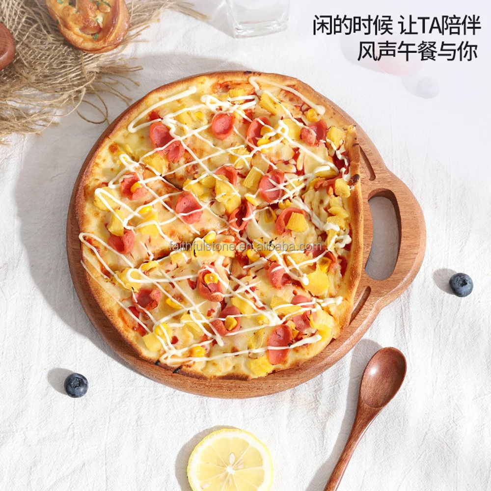 wholesale kitchen bulk black ebony wood cutting fruit cake bread board with handle