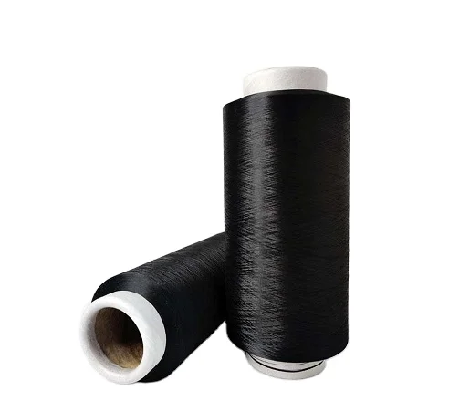 Recycled DTY NIM SD 150D/288F raw white deop deyd eco natural polyester yarn with GRS OEKO certificate for Denim knitting fabric