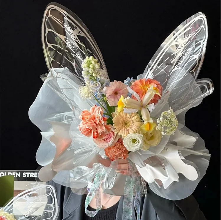 New Styles Butterfly Flower Wrapping Paper Florist Bouquet Packaging DIY Gifts Wedding Floral Cellophane Paper Party Supplies