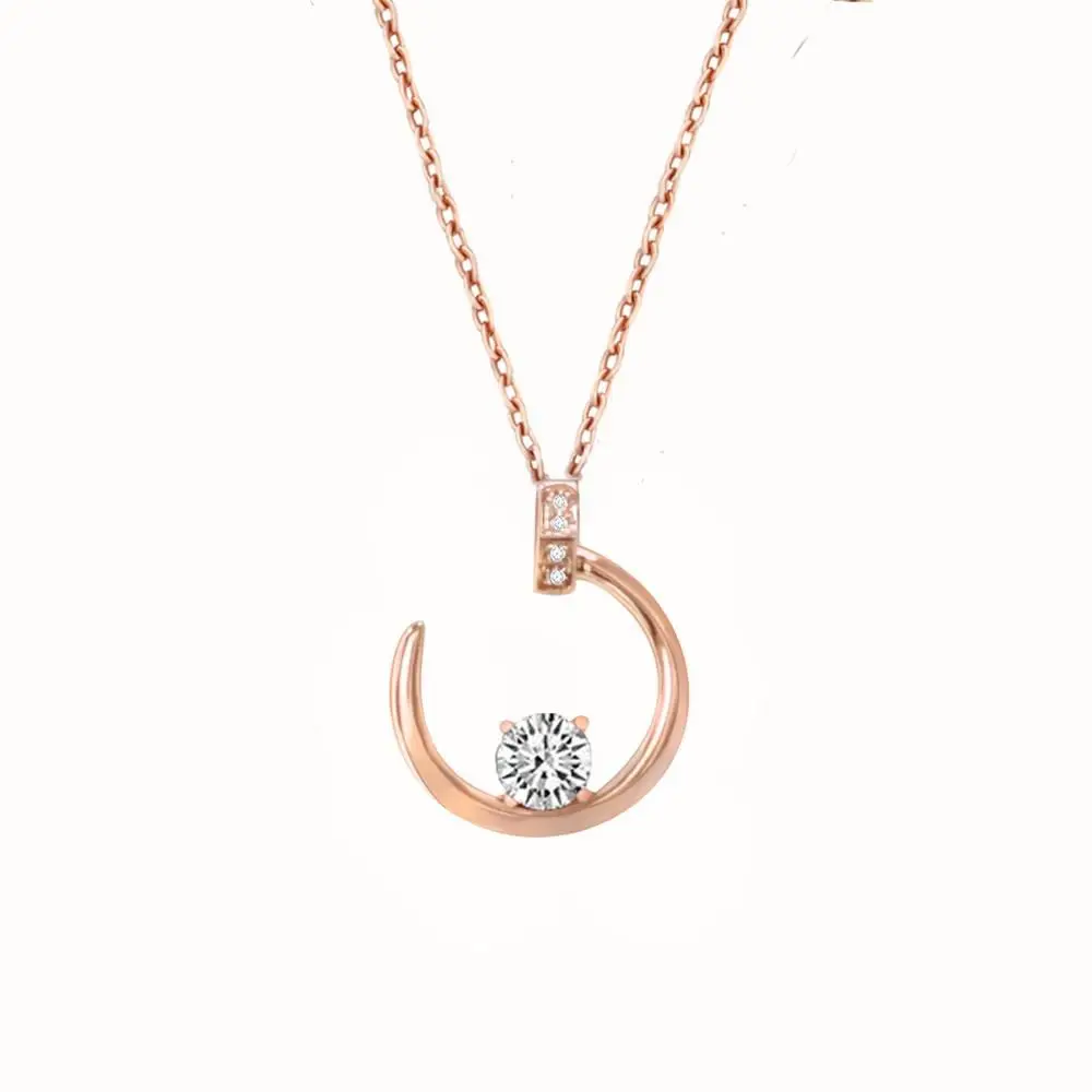
Factory Directly Wholesale 18K Rose Gold Nail Shaped Necklace, Real 18K Gold Necklace Pendant 
