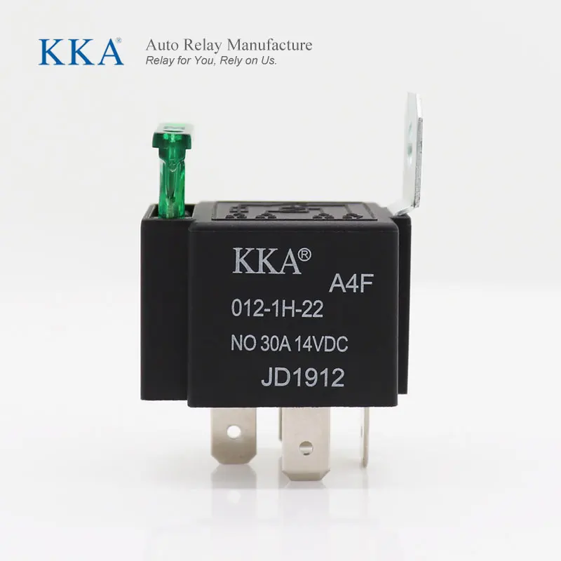 KKA-A4F 30A Automotive Fuse Relay 12V 4 pin, with Metal Bracket, JD1912 Car Relay
