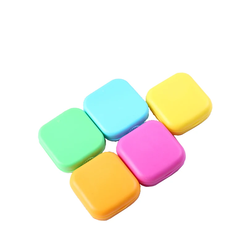 Горячая Распродажа портативный красочный квадратный футляр для контактных линз самодельный Материал Футляр для компаньона маленький футляр для близорукости красивый ученический уход