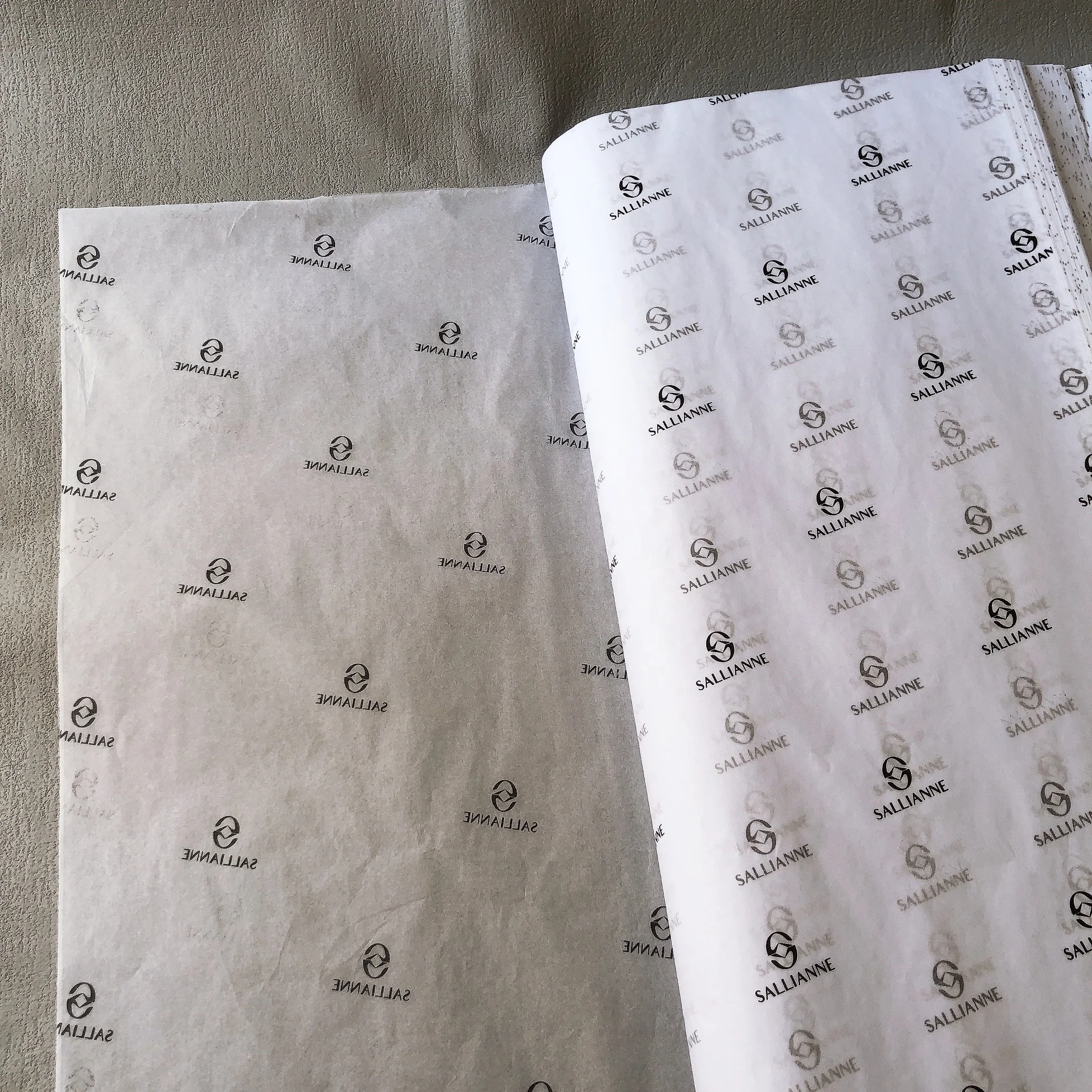 Custom printing white colored gift wrapping thin tissue paper with logo