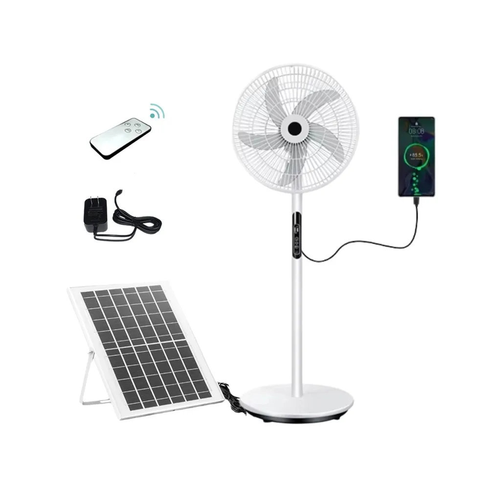 oem Solar Rechargeable standing Fan 12 Inch Energy Conservation Solar Fan With Solar Panel