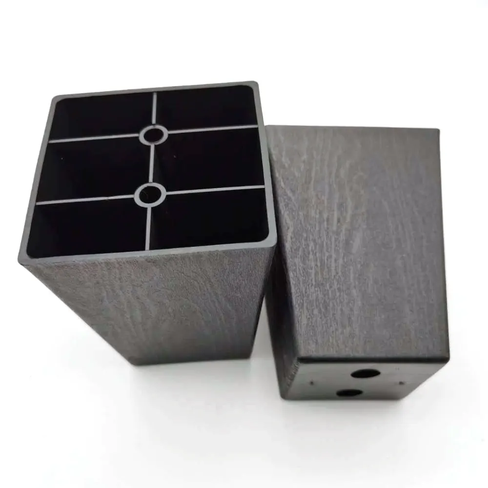 Modern Black Replacement Square Injection Furniture Plastic Sofa Bed Riser Legs Plastic PL-19