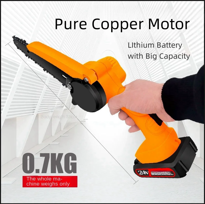 6 Inch Mini Garden Pruning Lithium Electric Chain Saw Household Wood Saw Machine For Sale Brushless Battery Chain Saw