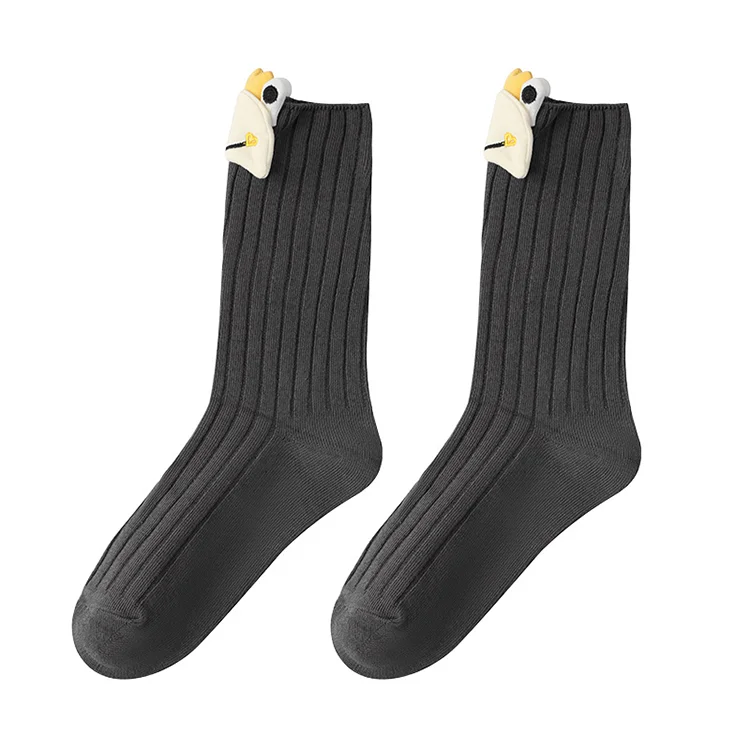 Autumn and winter 3d cute cartoon frog womens fashion long warm thick socks