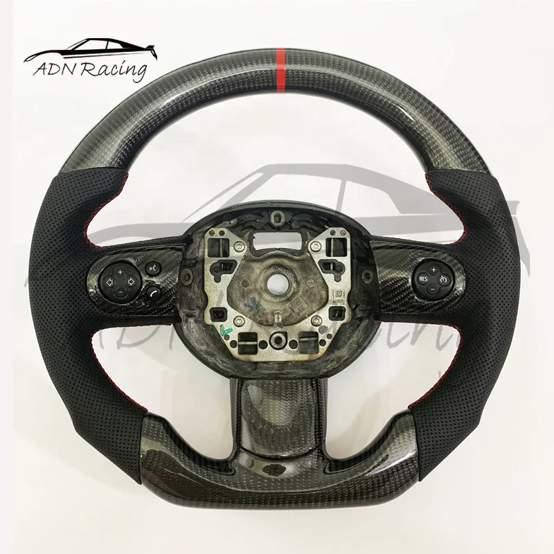 OEM MINI Cooper Carbon Fiber Flat Bottom Steering Wheel Gen 2 For BMW MINI Cooper R55 R56 R57 R58 R59
