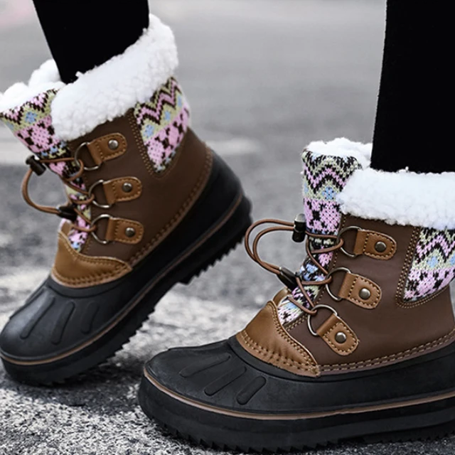 Customized Children Fashion Snow Boots Plush Velvet
