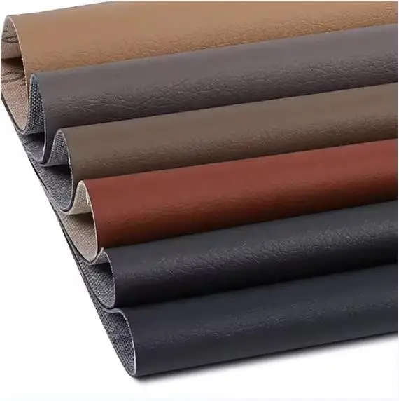 Multi Colors Texture 0.9mm Upholstery Faux Leather Furniture Fabric PU Synthetic Leather For Making Sofa Chair