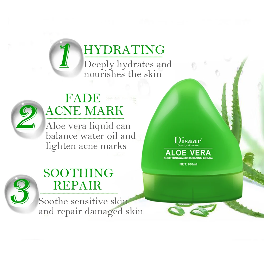 Pure Aloe Vera увлажняющая Органическая анти-старения отбеливающий ремонт крем для лица Уход за кожей по уходу днем и ночью