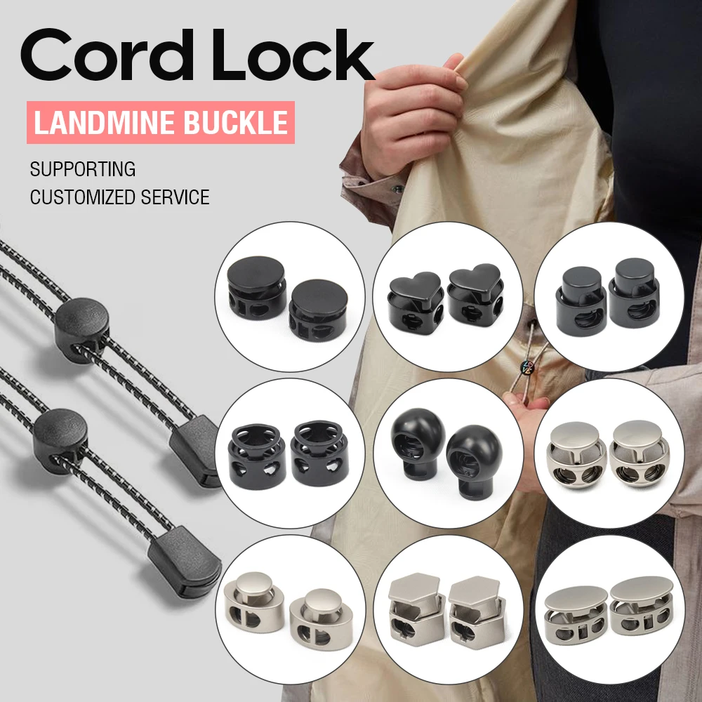 Fashion Garment pig nose lanyard elastic zinc alloy hardware drawstring Rope toggle metal spring lock cord stopper