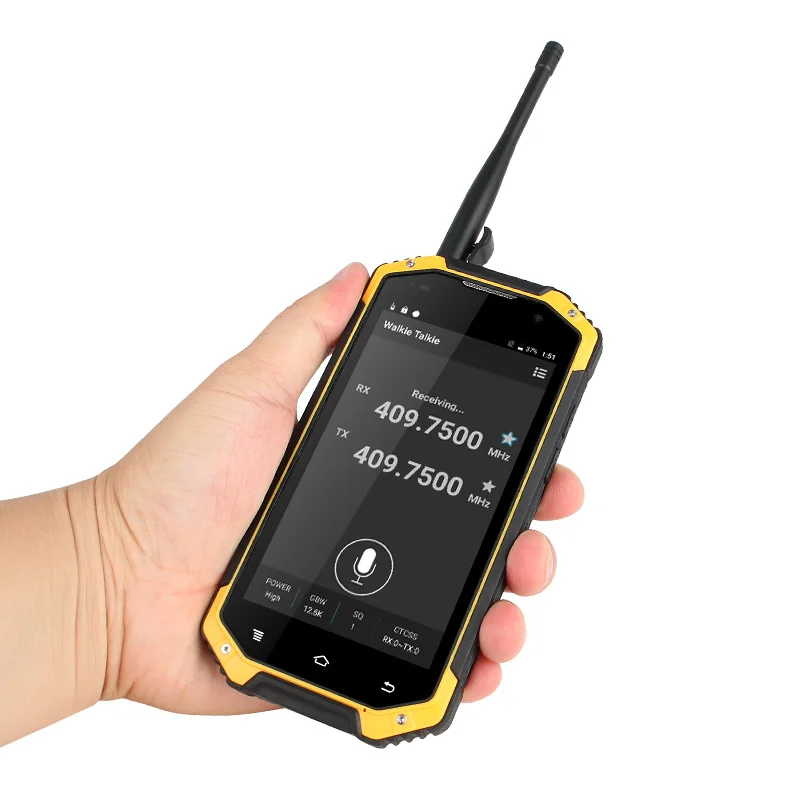  UNIWA W3 4 7 дюймовым экраном IP68 Водонепроницаемая метка Диапазона UHF/VHF иди и болтай Walkie Talkie “иди смартфон с NFC Android аппарат не привязан к оператору сотовой связи 3 Гб оперативной памяти 32 встроенной 1 Вт UHF