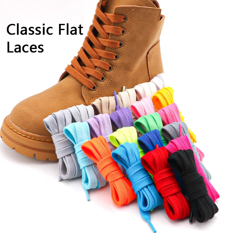 Wholesale shoe laces flat hollow custom printed lace boot sneaker shoe strings laces flat shoelaces for sneakers