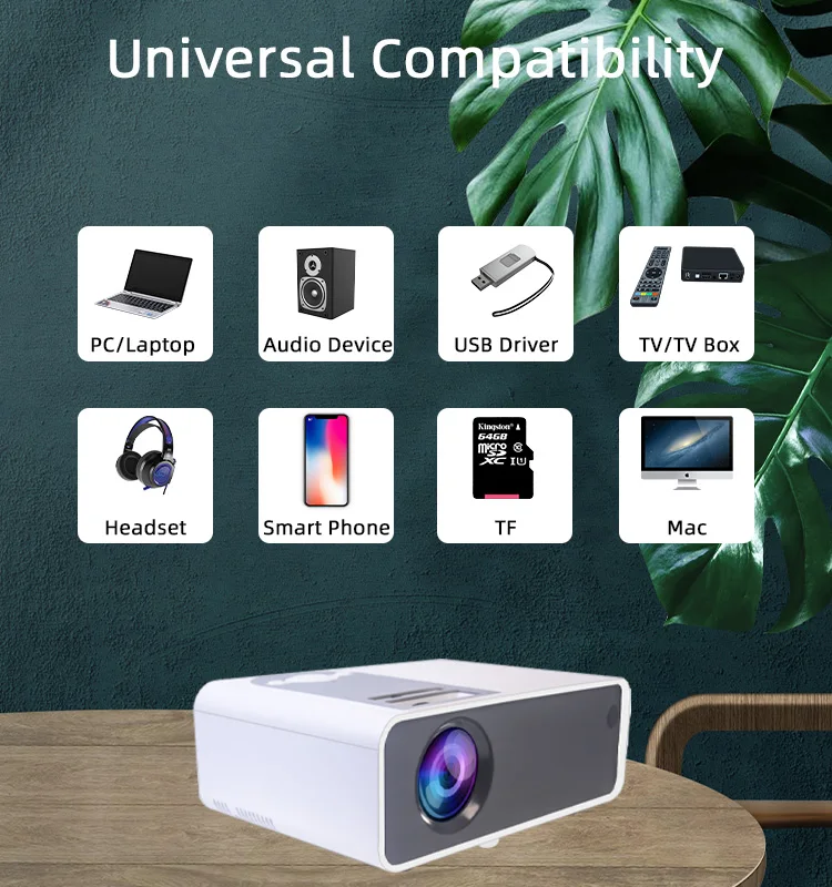 Latest Lcd Android 9 Digital Usb Projector Portable Android Wifi Internal Video Speaker Smart Lcd Projector